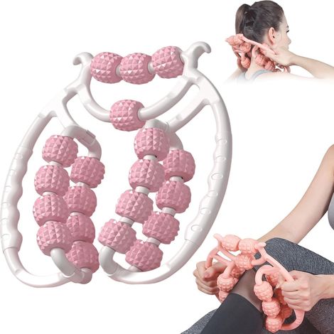 Massage Roller Legs, Cellulite Massager, Lymphatic Drainage Device, Massage Roller Relax Roller 20 Wheels with Handle Leg, 360° Muscle Relaxation Ring Massager, Suitable for Thighs, Legs, Arms (1/5)