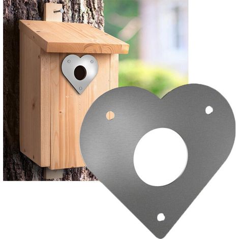 Kit de protection pour nichoirs à pics : plaques de protection métalliques pour nichoirs, dispositifs de protection pour les ouvertures d'entrée des nids (1/5)