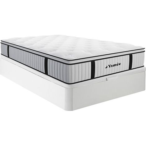 Set 140x190cm rete vano Bianco + mater. molle insacch. topper integrato sp. 28cm - AMERICAN DREAM di YSMÉE (1/5)