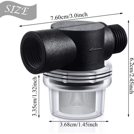 Visser pour Pompes à Eau pour Nettoyeur Haute Pression RV Marine 1 / 2inch Le Filtre à SéDiments pour L'ExtéRieur Filtre D'EntréE d'eau de Jardinage avec éCran 50 Mesh (1/5)