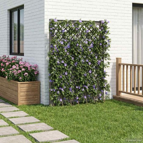 vidaXL Trellis con Punta Grigio 99 x 6 x 165 cm PP