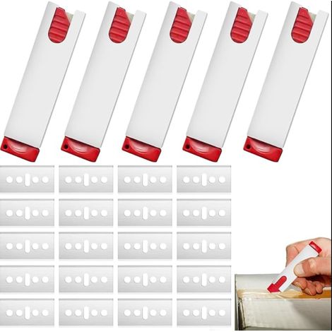 couteaux cutter avec rétraction lame mini couteau sécurité lames rechange automatique la pour les projets et découpe (1/5)