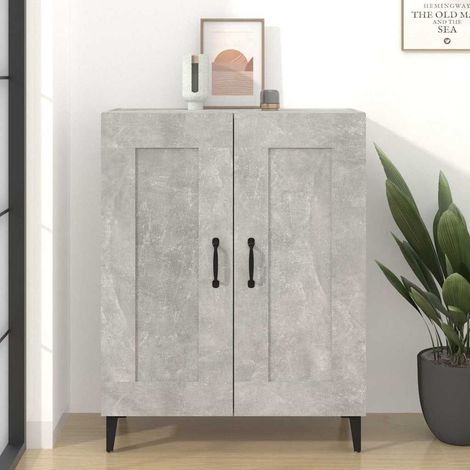 Buffet - Armoire de rangement Enfilade Gris béton 69,5x34x90 cm Bois d'ingénierie BV358284 - BonneVie (1/5)