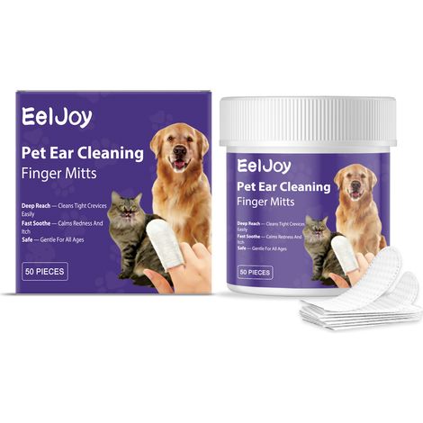 Lingettes nettoyantes pour oreilles d'animaux Eelyoy - Formule douce pour un nettoyage quotidien des oreilles - 50 lingettes (1/5)