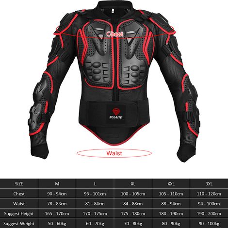 Veste de protection de moto pour hommes, armure de protection complète du corps, bras, poitrine, colonne vertébrale, Sport, vtt, course (1/5)
