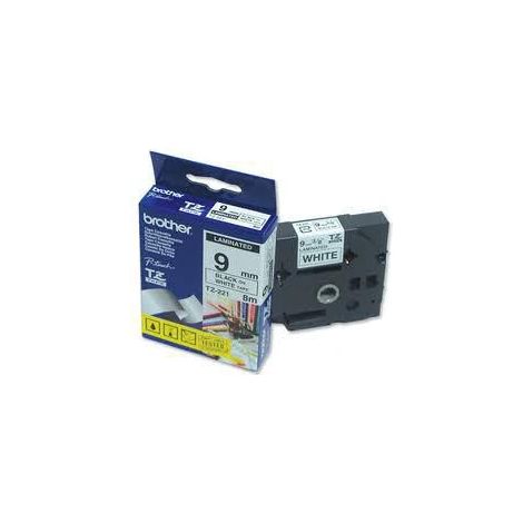 Cinta Brother P-Touch negra sobre blanco, TZ221
