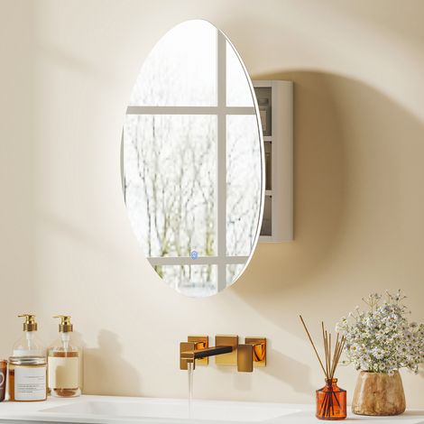 Armoire led salle Blanc bain anti buée éclairage dimmable 3 couleurs mural