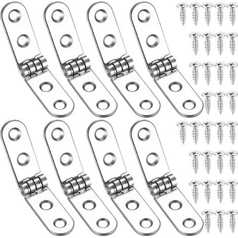 royaluxe - 8 Pcs Charnières Pliantes à 180 Degrés, Charnières Rabattables, Charnière de Porte Autonome pour Machine à Coudre, Table Pliante, Meubles de Cuisines (1/5)