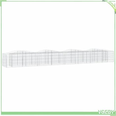Lit surélevé à gabions arqué - FAFEICY - 153543 - 400x50x50 cm - fer galvanisé - diamètre fil 3,5 mm (1/4)