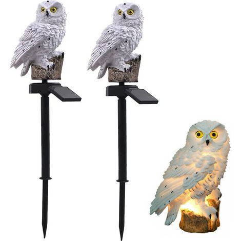 LED solaire perroquet pelouse lumières animaux hibou jardin étanche décoratives solaires 2 pièces (1/5)