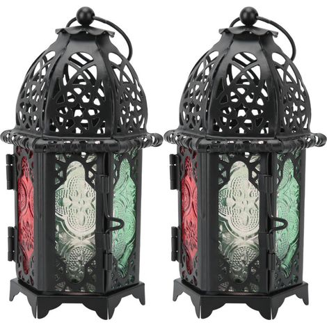 Vintage black iron castle candlesticks, 2 pieces, retro, metal home decorations for wedding (1/5)