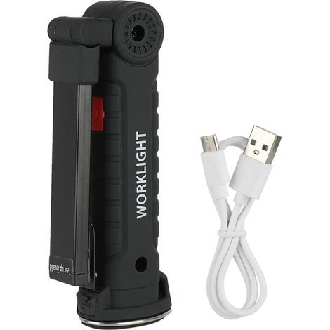 Lampe De Travail Led Cob Pliable - Rechargeable Usb Avec Aimant - Pour Camping Urgence Atelier - 1 Pièce (1/5)