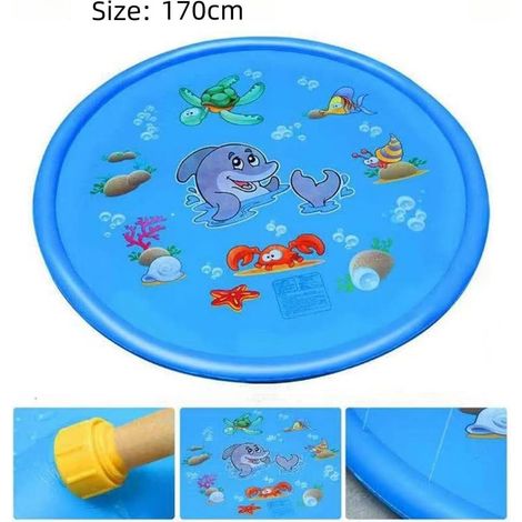 Tapis D’eau Splash ∅170 Cm Pour Enfants – Jeu De Pulvérisation En PVC – été Extérieur, Jardin, Piscine Pour Enfants Et Chiens