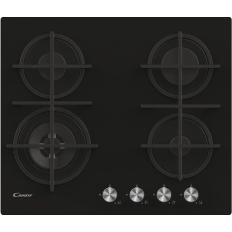 Candy CDK6GF4WEKB plaque de cuisson gaz noire 4 foyers (1/5)