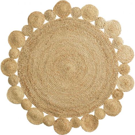 Tapis rond ajouré jute 120cm - 120cm - Beige (1/5)