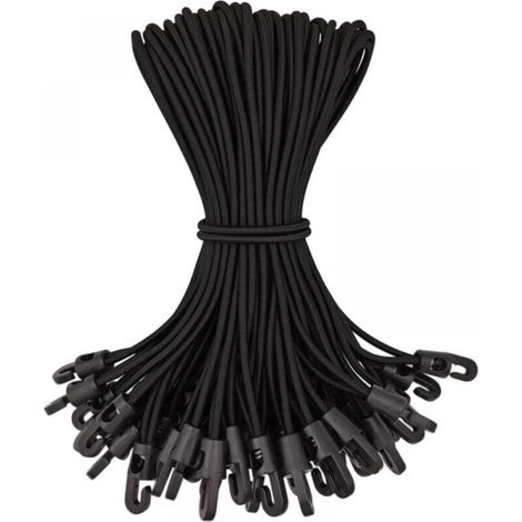Lot de 50 tendeurs élastiques avec crochets, tendeurs en caoutchouc avec crochets pour bâche de piscine de haute qualité (1/4)
