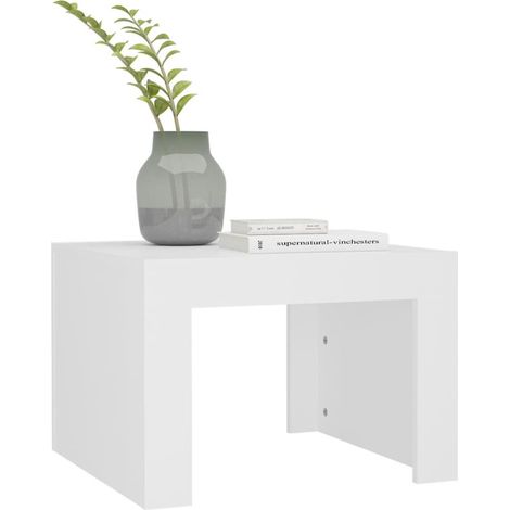 FIMEI Table basse Blanc 50x50x35 cm Aggloméré (1/5)