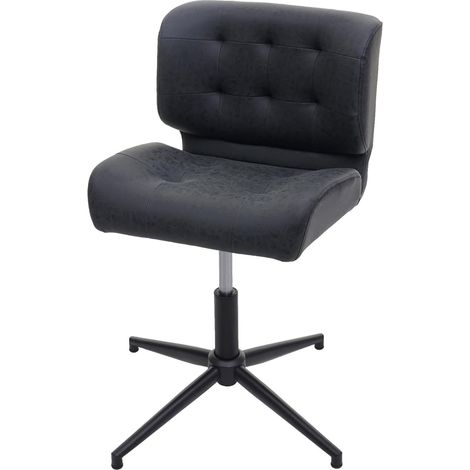 Sedia sala pranzo ufficio HHG-441 girevole regolabile tessuto grigio piede nero