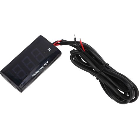 Jauge température eau Fahrenheit LCD rétroéclairé étanche compteur d'eau avec raccord 16mm pour moto rouge (1/5)