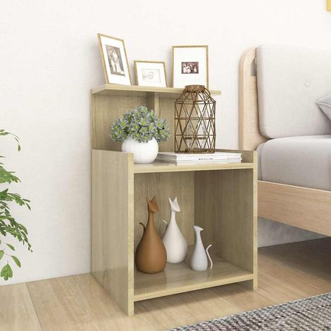 806182 vidaXL Bed Cabinets 2 pcs Sonoma Oak 40x35x60 cm Engineered Wood (1/5)