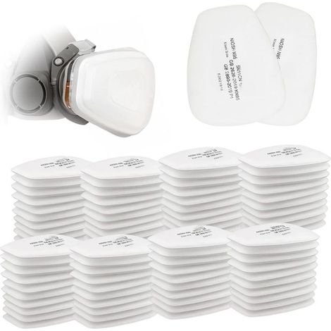 Lot x80 (10,6 x 8,5 x 0,5 cm) Filtre Couverture de Visage Filtre à Particules Protection, 5N11 Rechange Filtres, Cartridge pour 6200/7502