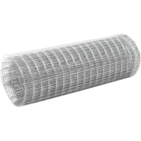 Grillage métallique, acier galvanisé, 10 x 0,5 m, argent