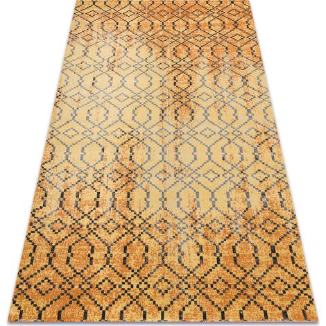 Tapis moderne MUNDO D5751 glamour extérieur orange / noir orange 160x220 cm