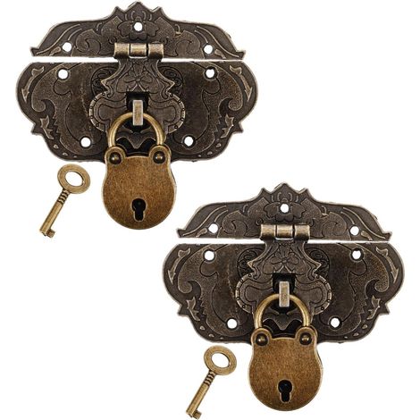 cadenas vintage en métal avec 2 clés fermoir pour boîte à (1/5)