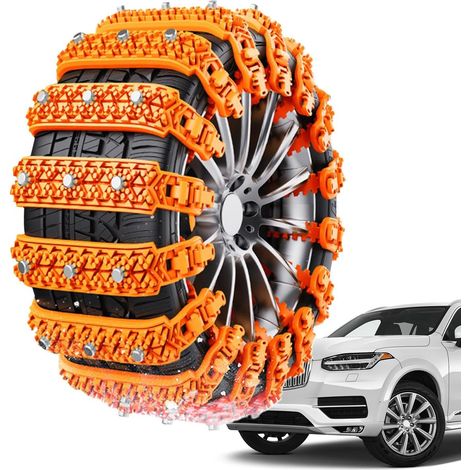 Chaînes à neige réutilisables pour pneus de voiture – Ensemble de 10 chaînes de traction antidérapantes pour la sécurité routière en hiver  Sangles de pneus antidérapantes pour véhicules tou