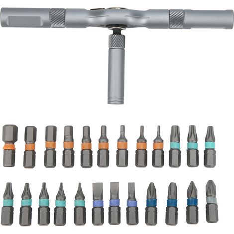 Ratschenschraubendreher-Set 24-in-1 Bit Multifunktions-Reparaturwerkzeug Handbuch Hardware mit Griff RS1 (1/5)