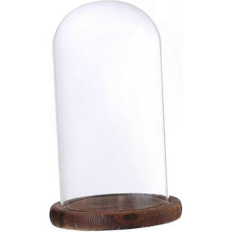 Socle en bois marron et cloche en verre transparent pour centre de table de mariage, présentoir à monter soi-même, décoration intérieure (1/5)
