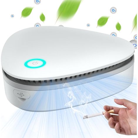 Débrancher de fumée Remoteur d'odeur de fumée 5,7x5,7x 2,1 pouces USB Fonctionnement 99% Retirer l'odeur de fumée de la maison Rybraison de l'odeur de fumée portable pour la voiture de réfrigérateur (1/5)