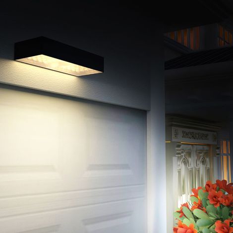 Lampada da Parete Led Solare 6w 4000k Rettangolare Sensore di Presenza e Crepuscolare IP65 Bianco