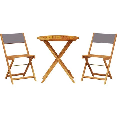 Maison Exclusive - Set da Bistrot 3pz Antracite in Tessuto e Legno Massello