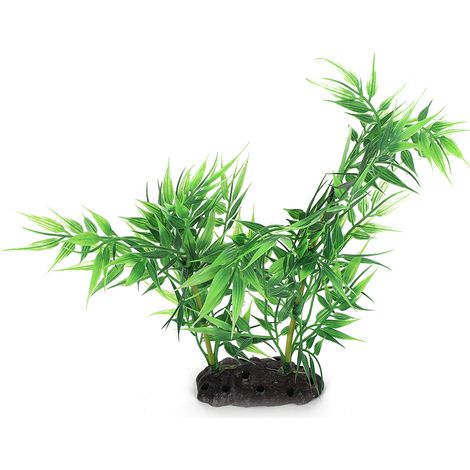 Plante aquatique artificielle, herbe sous-marine, faux Aquarium, décoration d'aquarium, petit bambou vert (1/5)