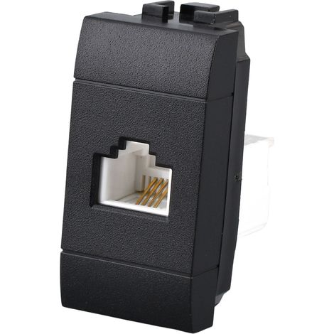 Serie Civile A2ZWORLD MBL Nero Compatibile Con Bticino Living International (Presa Telefonica RJ11)