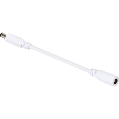 HQ-Power Rallonge, 24 VCC, 3 A, fiche DC 5.5 x 2.1 mm, mâle-femelle, 20 AWG, 2 m, blanc (1/5)