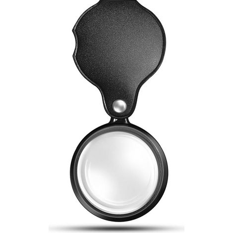Small pocket magnifier, mini folding magnifier with swiveling leather protective case, ideal for reading newspapers, books, magazines (1/5)