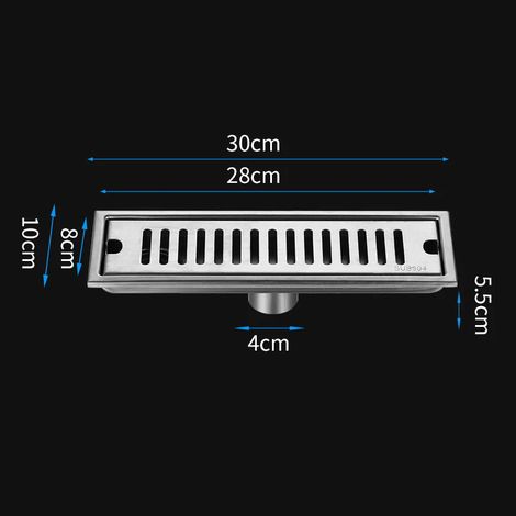 (10x30cm Mid)Bathroom Silver Shower 10cm Wide Floor Drain Sus 304 Stainless Steel Large Displacement Deodorant Anti-rust Floor Drain (1/4)