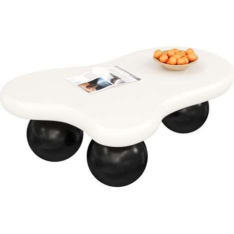 Table basse nuage LED 16 couleurs, design arrondi en MDF, format compact 95 x 62,5 x 32 cm pour salon, chambre enfant ou bureau moderne – CHICFURN (1/5)