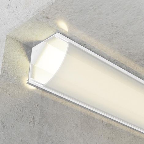 IluminaShop - Perfil de aluminio L Medium para Esquinas Lacado Blanco 12V/24V 2 metros (1/3)