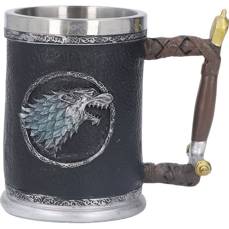 Mug en acier inoxydable avec revêtement intérieur et résine décorative peinte à la main, idéal pour bar à domicile, karaoké ou restaurant. Grand format. (1/5)