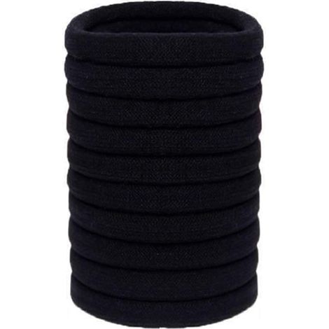 Chouchous Cheveux[10 Pièces], Elastique Cheveux, pour Femme avec Cheveux Droits, Bouclés, Crépus, pour Femmes et Filles(Noir) (1/3)