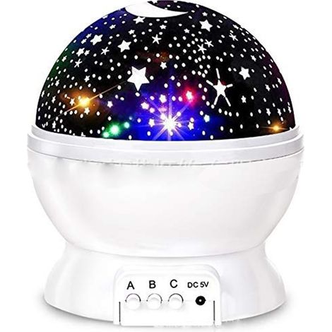 1 lampe ciel étoilé colorée - Blanche - 1 W