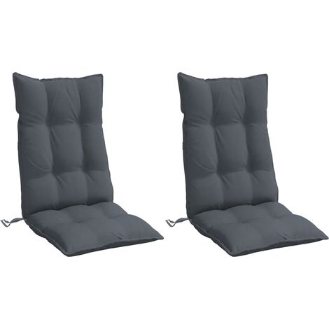 Cojines de silla respaldo alto 2 uds tela Oxford gris antracita vidaXL