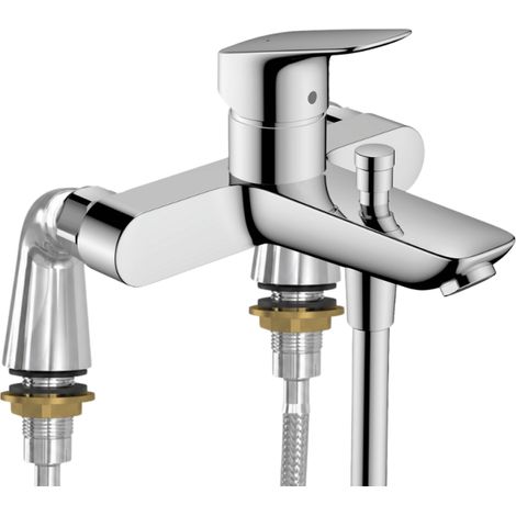 Grifo mezclador mecánico para bañera/ducha HANSGROHE Logis + elevadores cromados Idro'Flex (1/3)