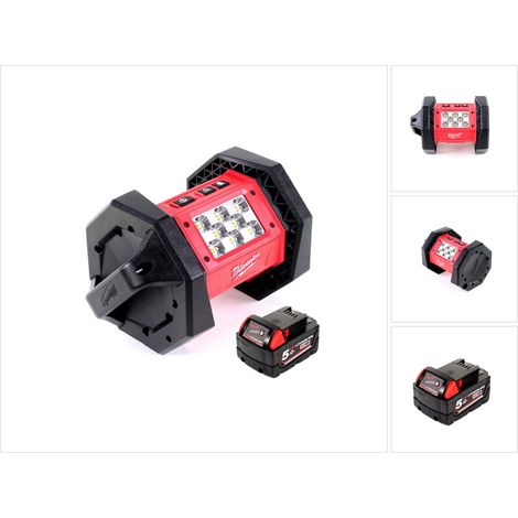 Milwaukee M18 AL-501 Akku LED Flutstrahler mit 1100 Lumen + 1x 5,0 Ah Akku (1/5)