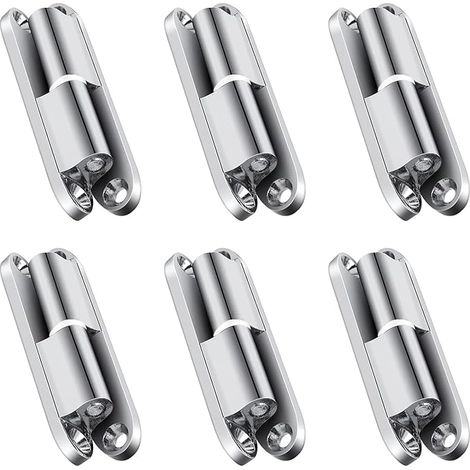 6 Pieces Door Hinges, Removable Door Hinges, Silent Door Hinges, Heavy Chrome Door Hinges with 6 White Washers for Doors, Windows, Cabinets (1/5)
