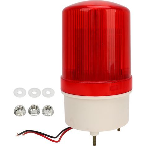 Rotierende LED-Blitzleuchte, 120 dB akustischer Alarm, ABS, IP54, Warnleuchte für den Innen- und Außenbereich, 24 V (1/5)