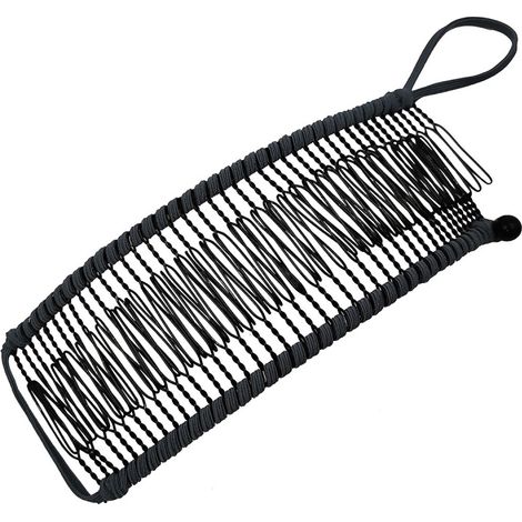 Pinza para el cabello tipo banana extensible, peine doble, accesorio para cabello grueso y elástico, 40 dientes, pinza para el cabello gris para mujer